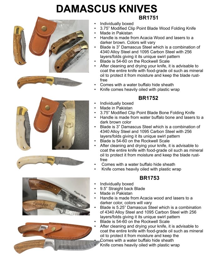 Damascus Fixed Blade Knife with Sheath Personalized