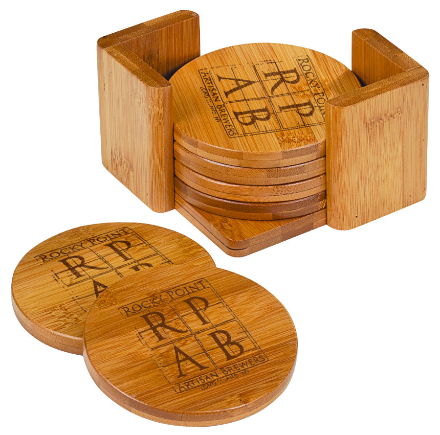 BAMBOO ROUND 6 COASTER SET