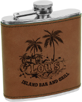 Leatherette Flask Available in 9 Leather Colors, Personalized