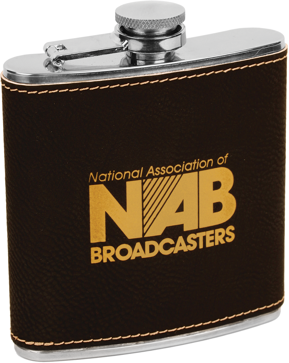 6 oz. Black Leatherette Flask