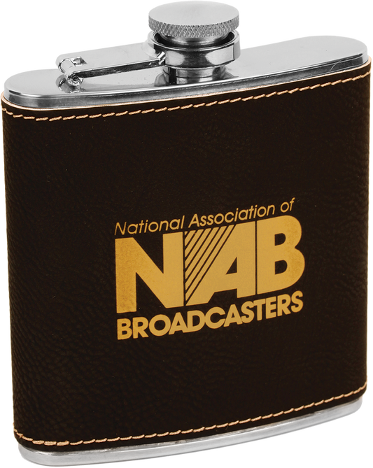 6 oz. Black Leatherette Flask