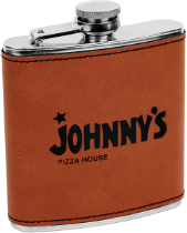 Leatherette Flask Available in 9 Leather Colors, Personalized
