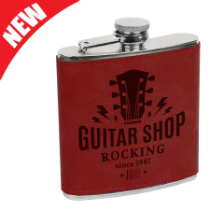 Leatherette Flask Available in 9 Leather Colors, Personalized
