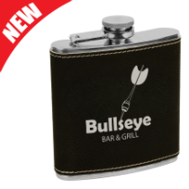 Leatherette Flask Available in 9 Leather Colors, Personalized