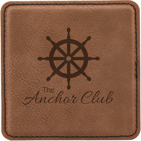 Square Dark Brown Leatherette Coaster