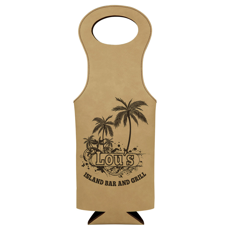 Leatherette Wine Bag - personalized and in 8 colors