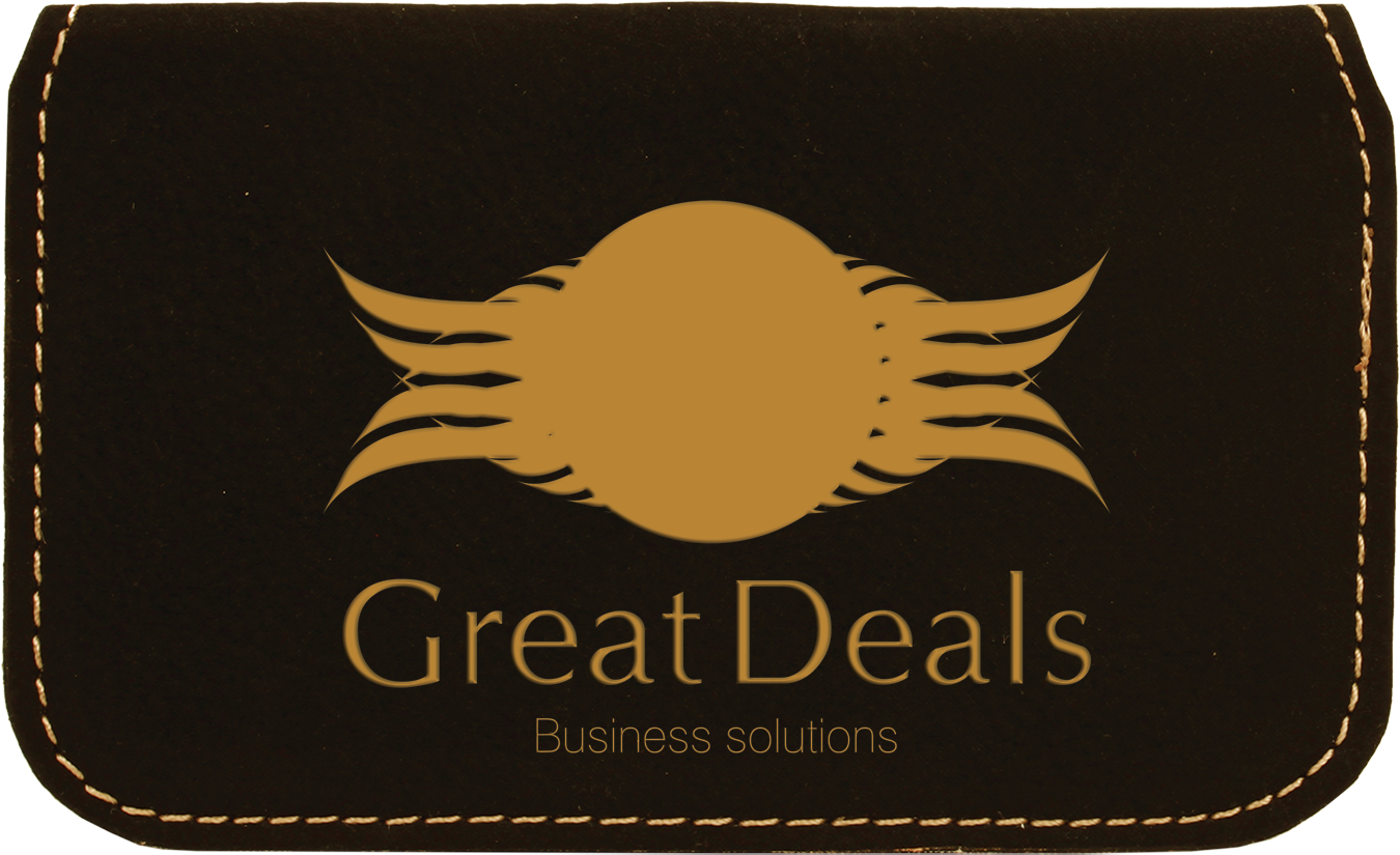 Black Leatherette Flexible Business Card Holder