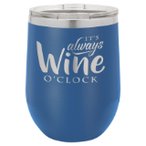 VACUUM INSULATED STEMLESS WINE GLASS - PERSONALIZE - 15 COLORS AVAILABLE