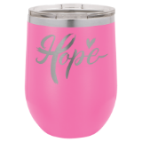 VACUUM INSULATED STEMLESS WINE GLASS - PERSONALIZE - 15 COLORS AVAILABLE