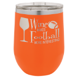 VACUUM INSULATED STEMLESS WINE GLASS - PERSONALIZE - 15 COLORS AVAILABLE
