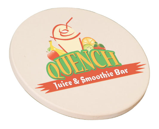 ROUND SANDSTONE COASTER WITH CORK BACKING