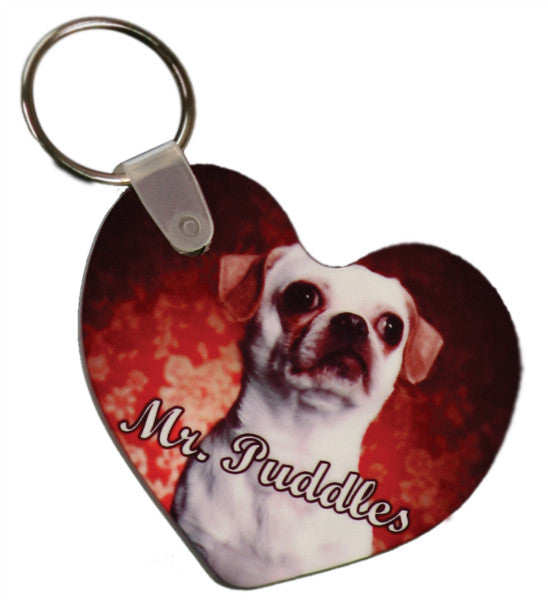 GLOSSY PLASTIC HEART KEY CHAIN